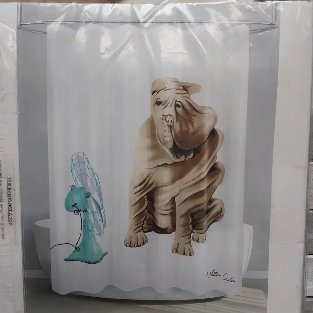 Allure Fan Dog Shower Curtain - Stylish and Unique Bathroom Decor